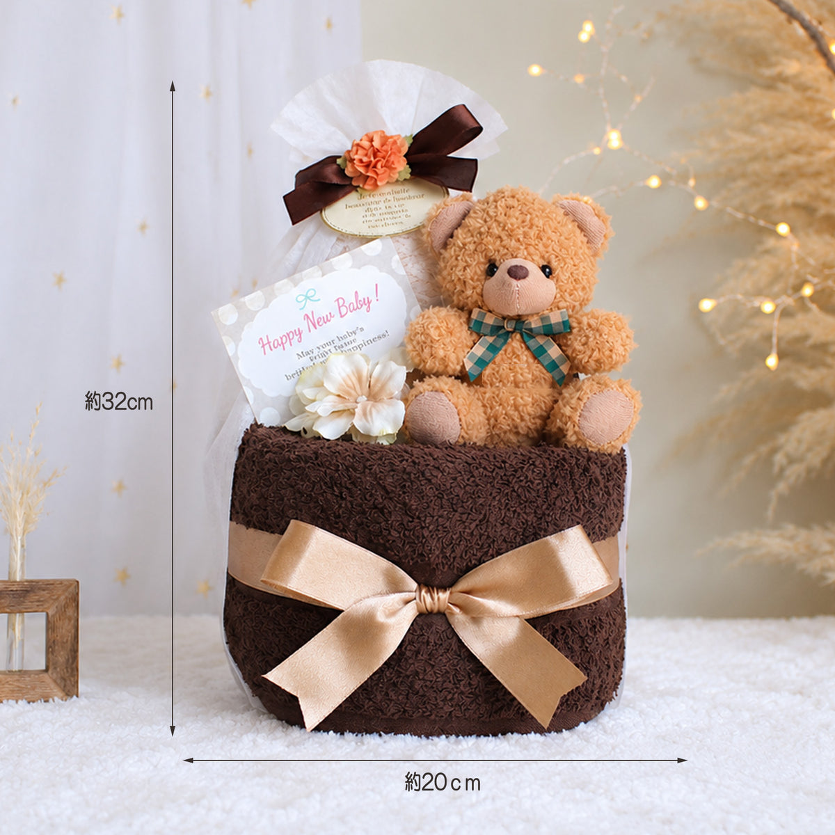 今治タオルのおむつケーキ 男の子・女の子 2段 オーガニック│出産祝いに人気 赤ちゃんのお誕生日プレゼント・ギフト・ダイパーケーキ 【送料無料】con2502